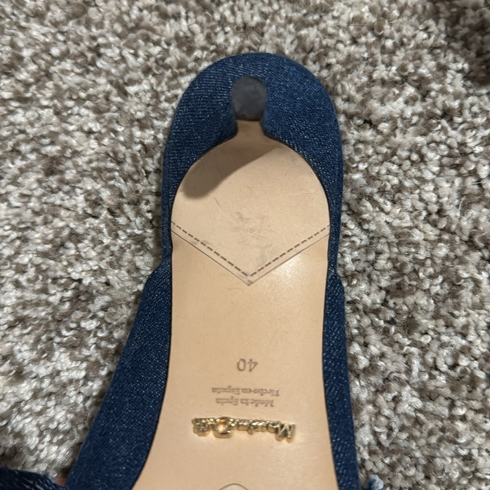 Massimo Dutti Brand New 40 Kitty Heels Denim - Picture 2 of 3